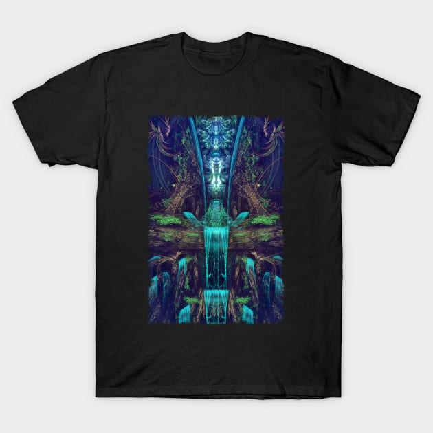 Waters Fall Visionary Fractal Manipulation Manafold Art T-Shirt by Manafold